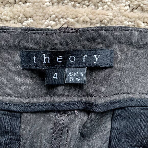 Theory Linen Blend Collared Button Up & Wide Leg Pants Set Y2K - Picture 13 of 16